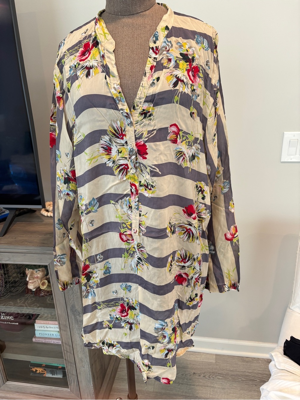 Johnny Was floral stripe top XXL